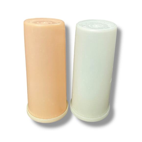 Tupperware 12 oz Tumblers Cups Peach White 115 Lid Seal Set 2 Kitchen Vintage - Picture 9 of 10